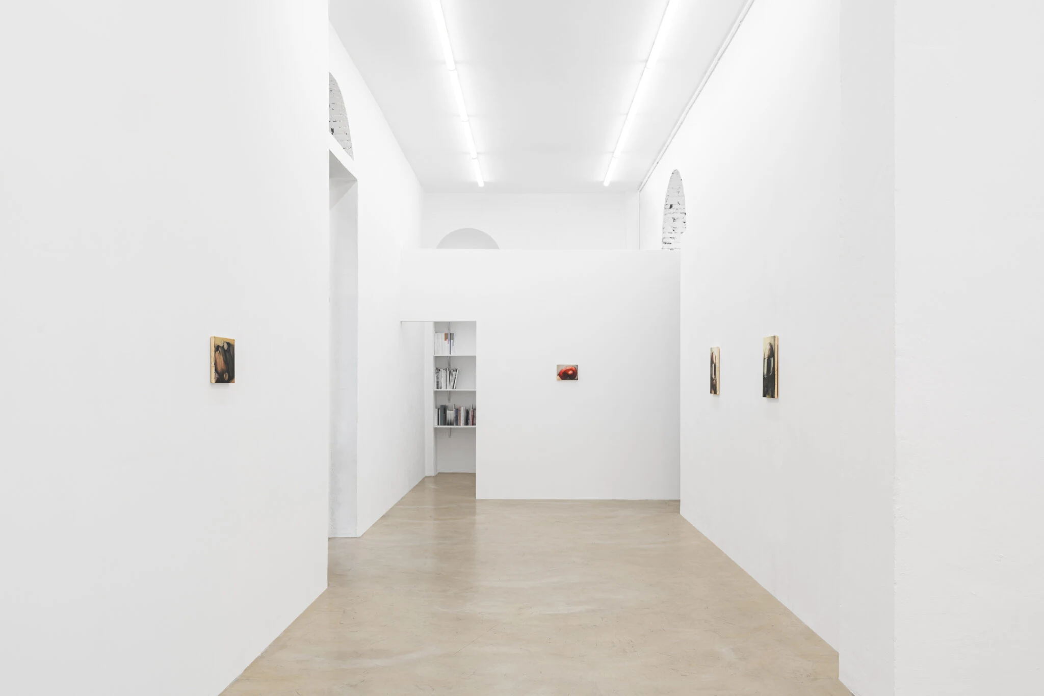 A view through the gallery spaces of Duel at Clima.